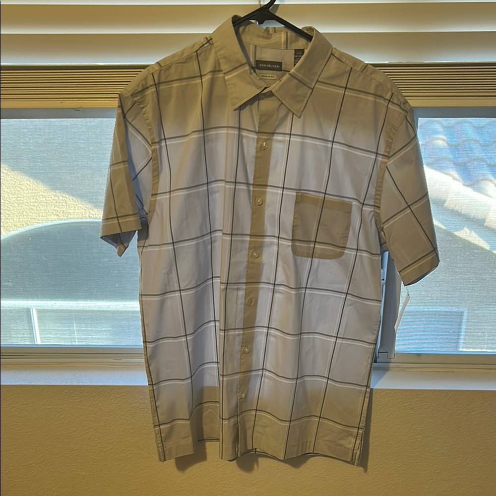 Men's Beige Checkered Shirt